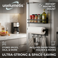 uselumetis™ Magnetic Kitchen Organizer Rack | Ultra-Strong Fridge Storage Station with Paper Towel Holder & Hooks