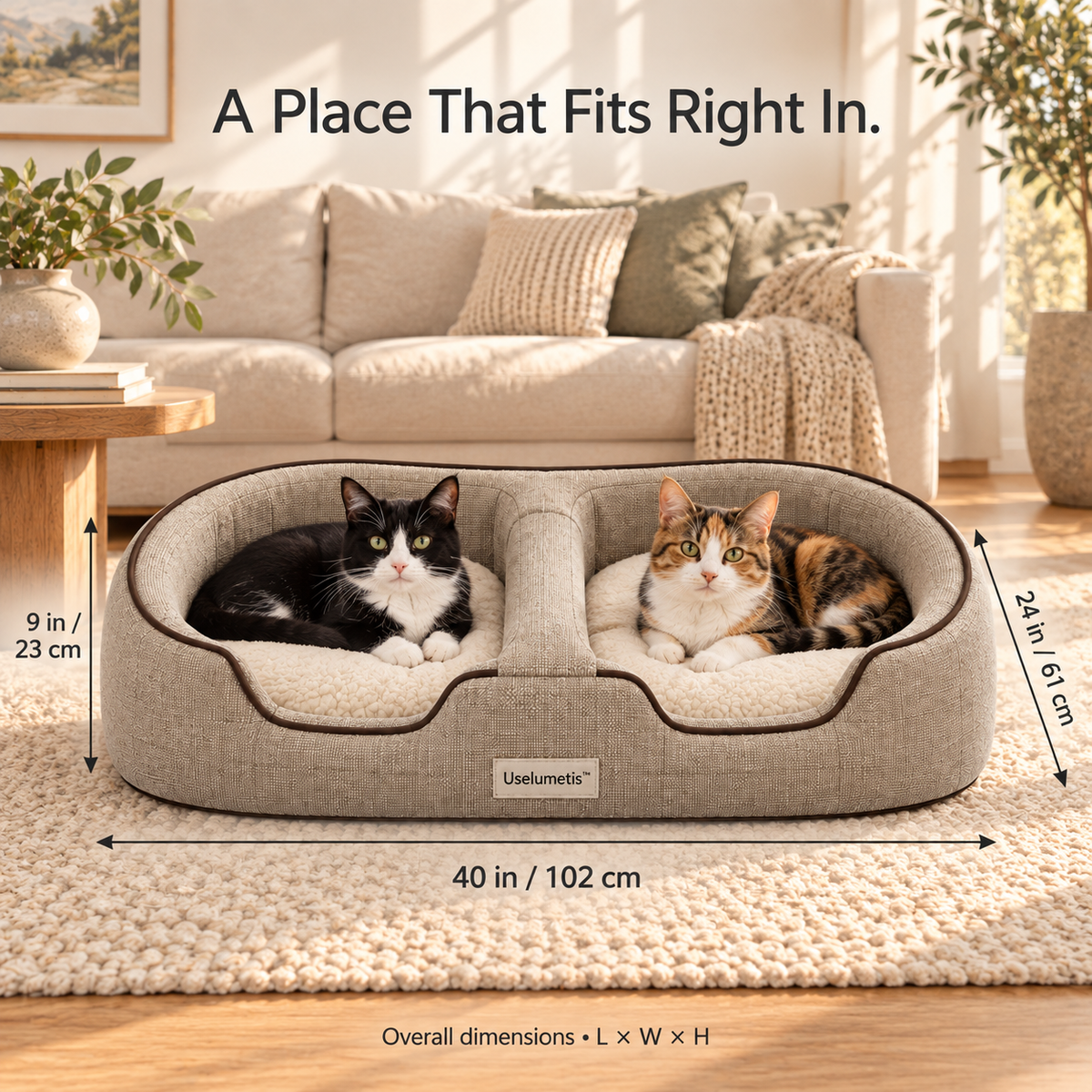 Uselumetis™ Double Nest Pet Bed
