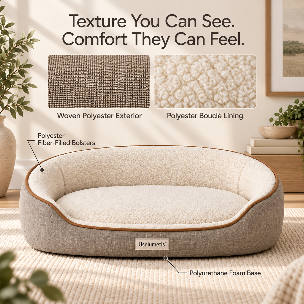 Uselumetis™ Oval Bolster Pet Bed
