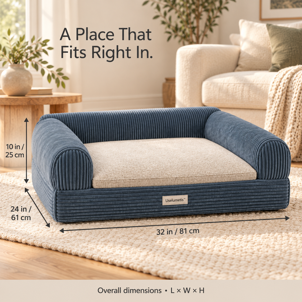 Uselumetis™ Corduroy Sofa Pet Bed