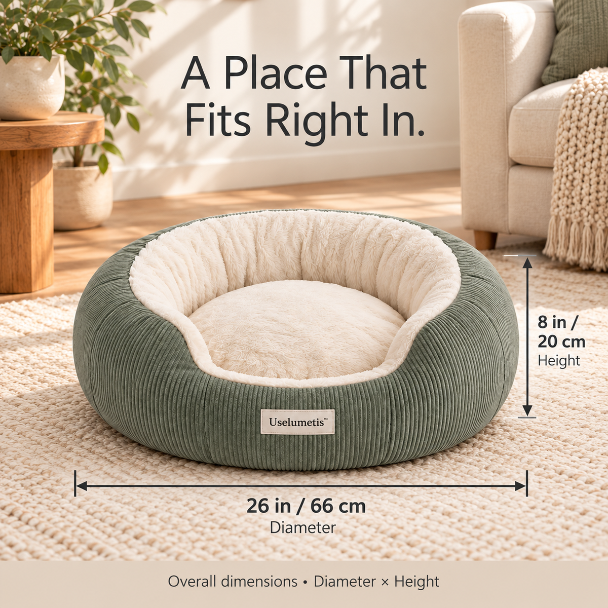 Uselumetis™ Round Nest Pet Bed