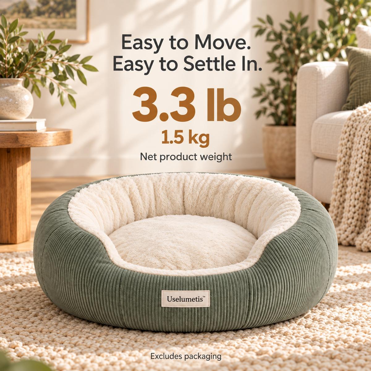 Uselumetis™ Round Nest Pet Bed