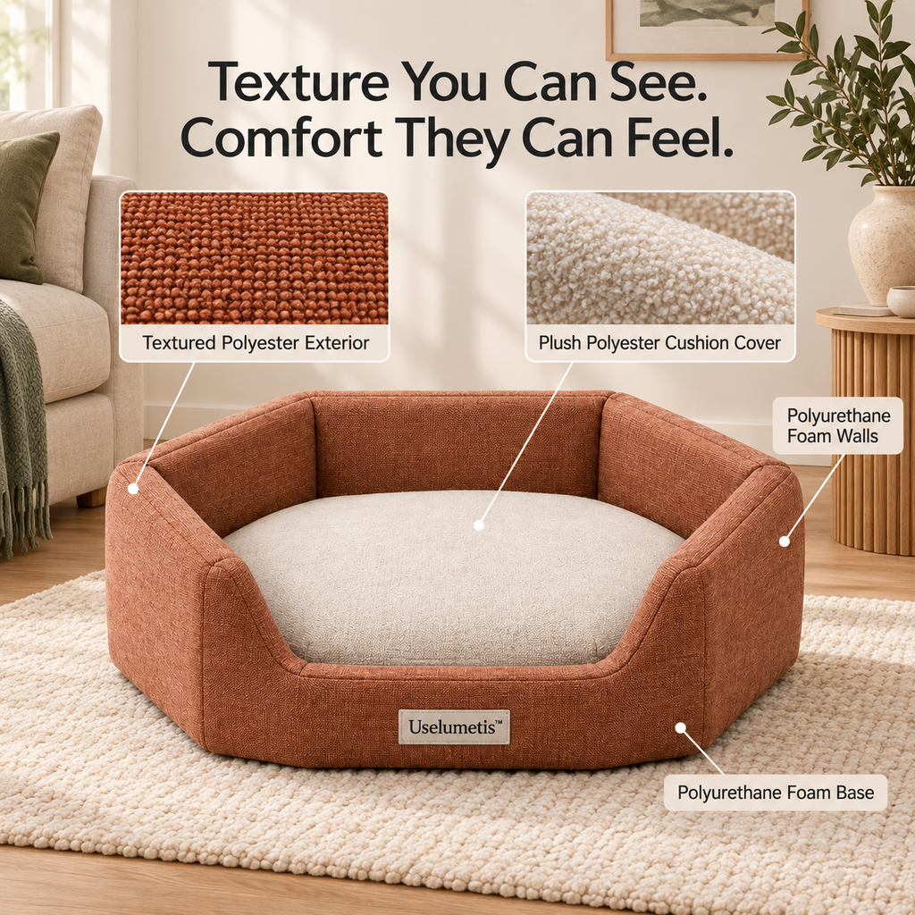 Uselumetis™ Hexagon Bolster Pet Bed