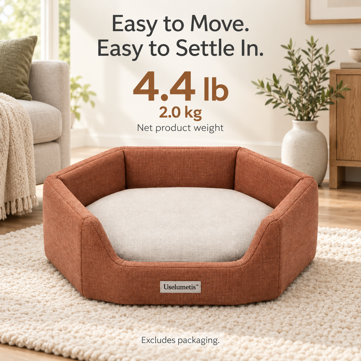 Uselumetis™ Hexagon Bolster Pet Bed