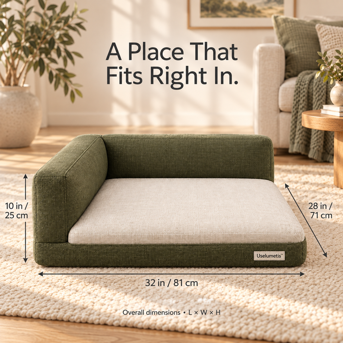 Uselumetis™ L-Shaped Lounge Pet Bed