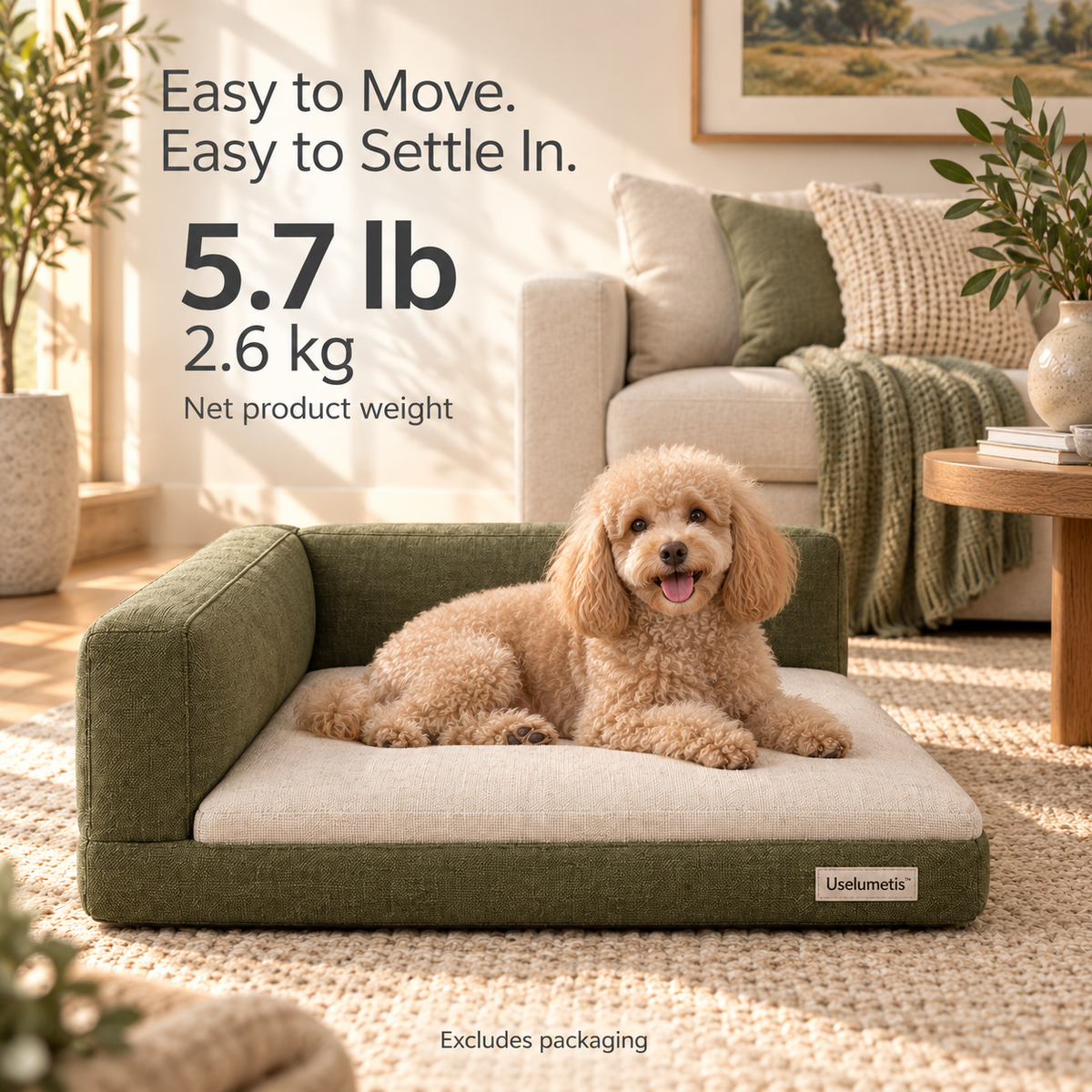 Uselumetis™ L-Shaped Lounge Pet Bed