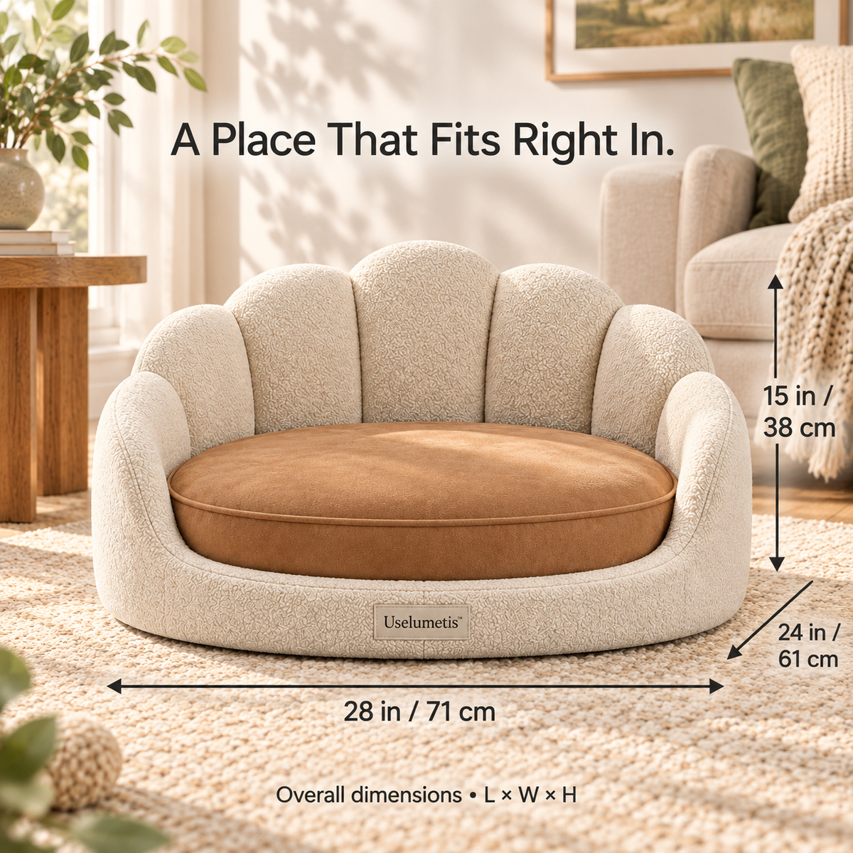 Uselumetis™ Scalloped Sofa Pet Bed