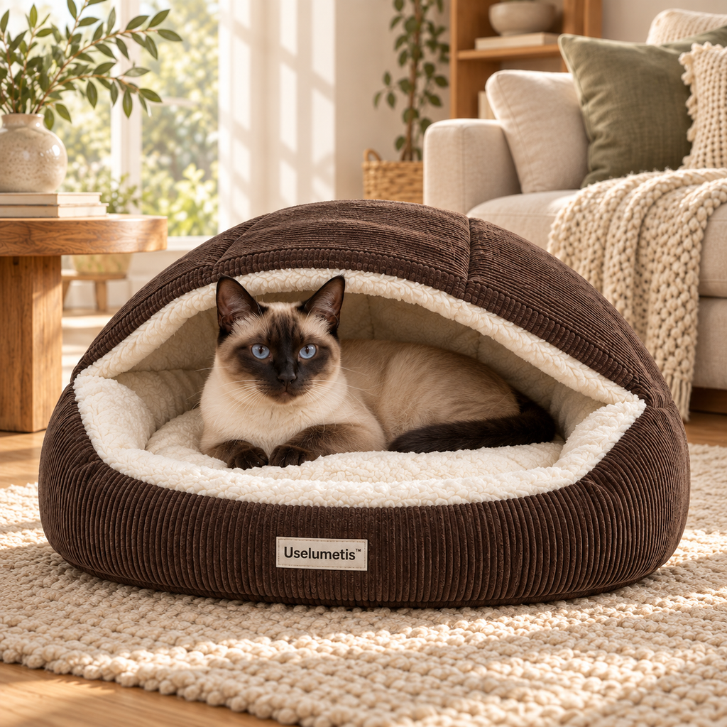 Uselumetis™ Hooded Snuggle Pet Bed