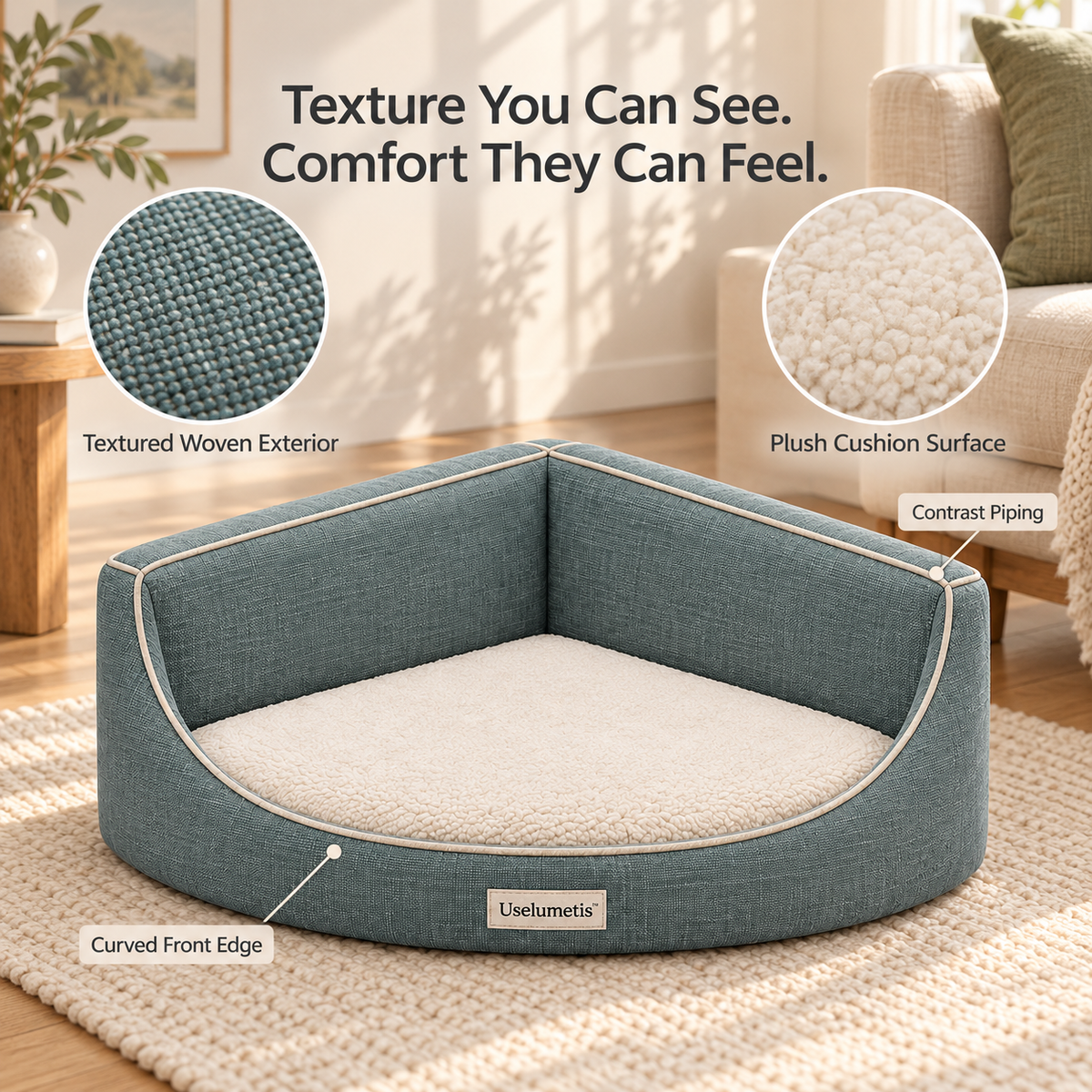 Uselumetis™ Corner Lounge Pet Bed