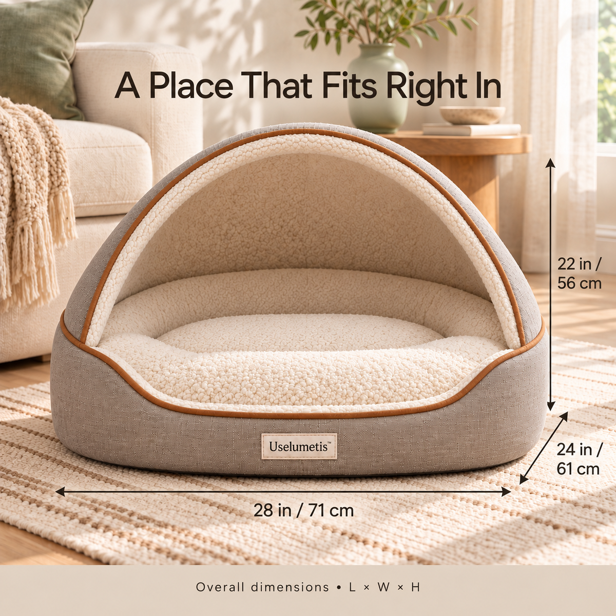 Uselumetis™ Open Canopy Pet Bed