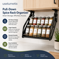uselumetis™ Pull-Down Spice Rack Organizer | Adjustable Cabinet Storage Shelf