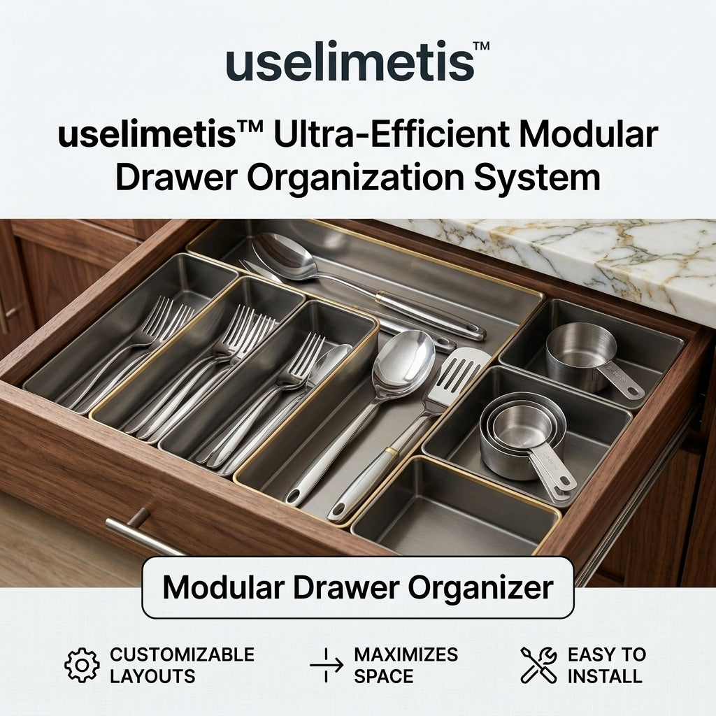 uselumetis™ Modular Drawer Organizer System | Customizable Kitchen Storage Solution