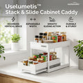 uselumetis™ Stack & Slide Cabinet Caddy – Expandable Pull-Out Kitchen Storage Organizer